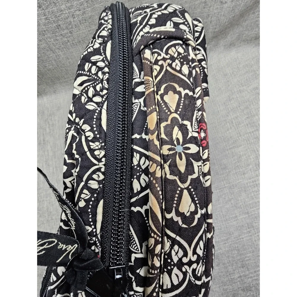 Vera Bradley Backpack Womens Large Black Floral Quilted Laptop School Bag Travel